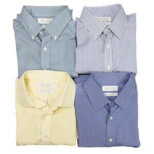 5 Roundtree & Yorke Slim Fit Collared Button Down Dress Shirts Size 32 Cotton